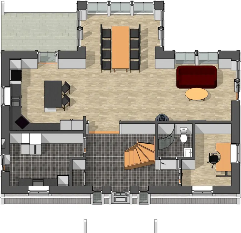 D186 3D View Bottenplan3d